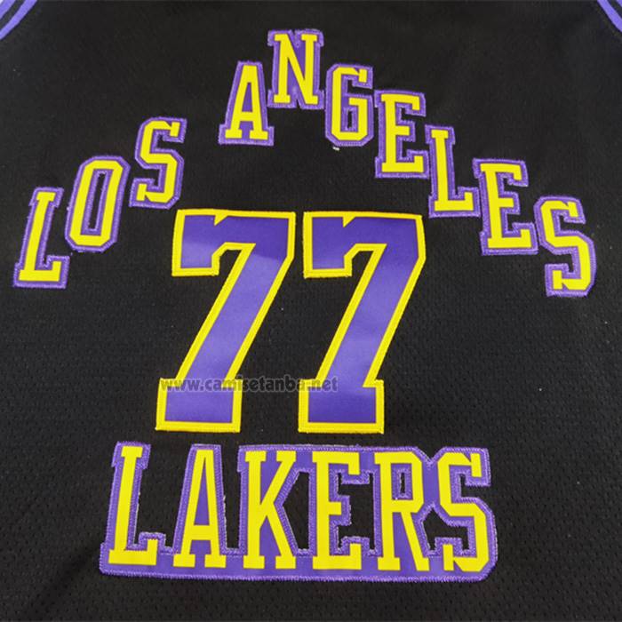 Camiseta Los Angeles Lakers Luka Doncic NO 77 Ciudad 2024-25 Negro